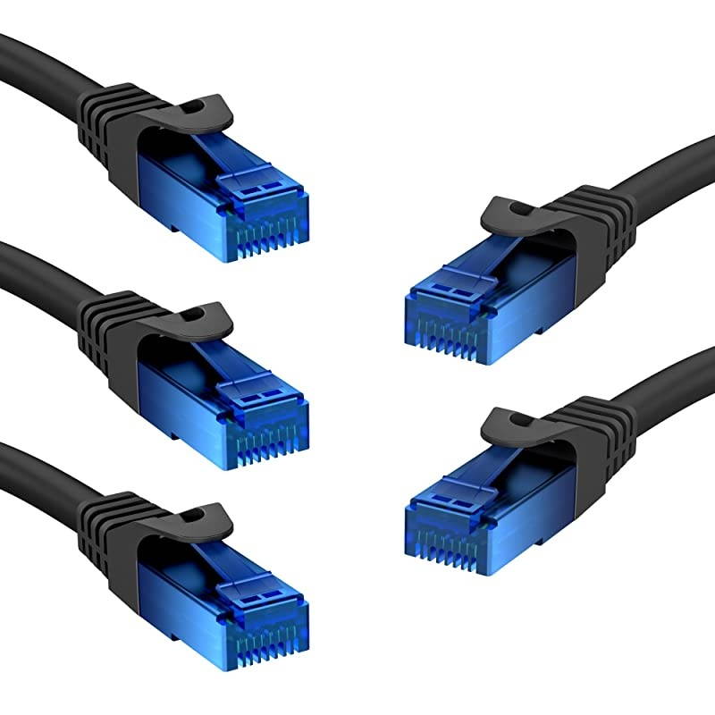 Ethernet Network Lan Patch Cable 1 foot x5 transfers a maximum internet speed of 1GB is compatible with Gigabit networks Switches Routers Modems with RJ45 port in blue