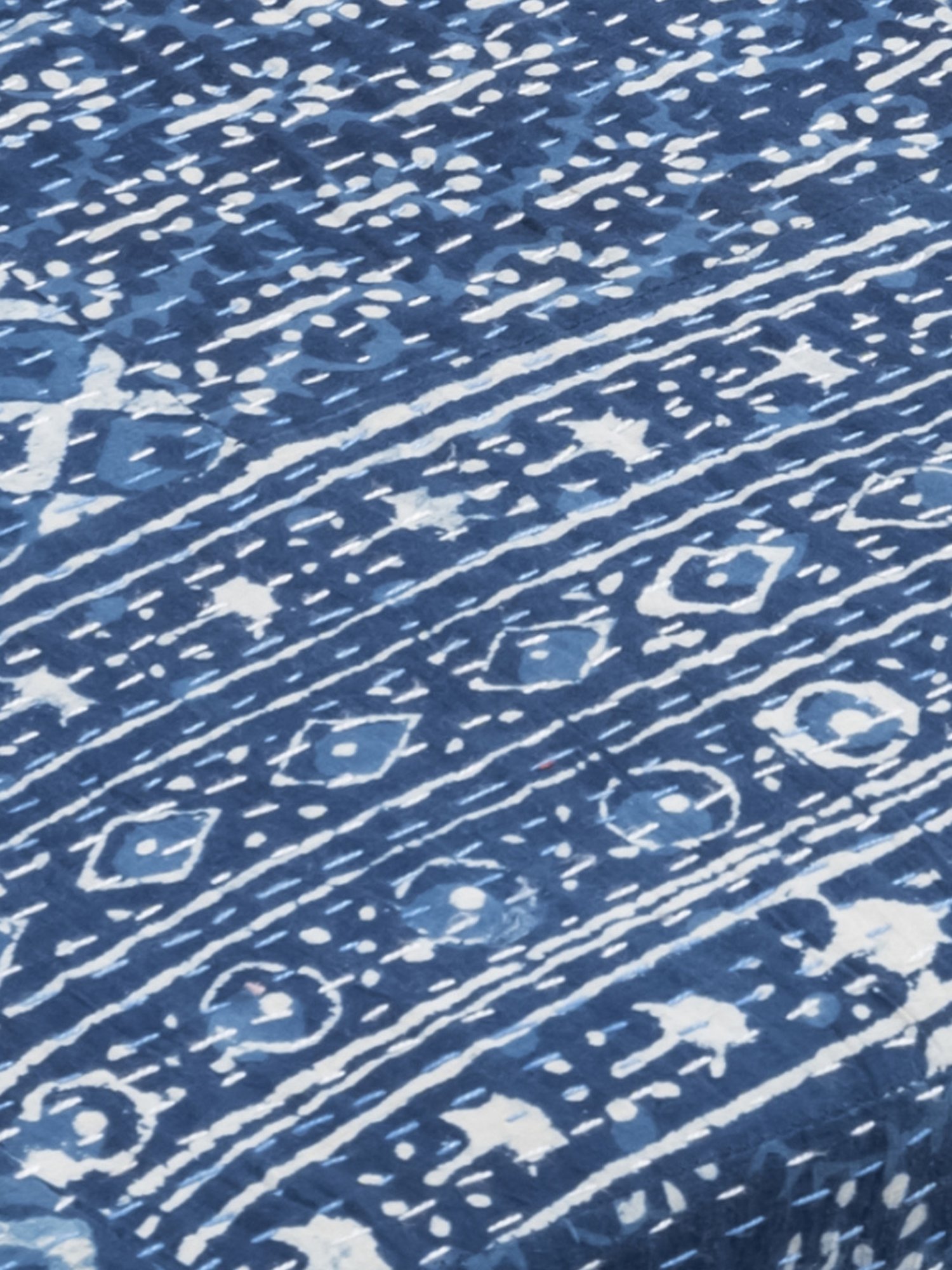 Ikiriya Bestone Printed Blue Wood 2 Seater Bench