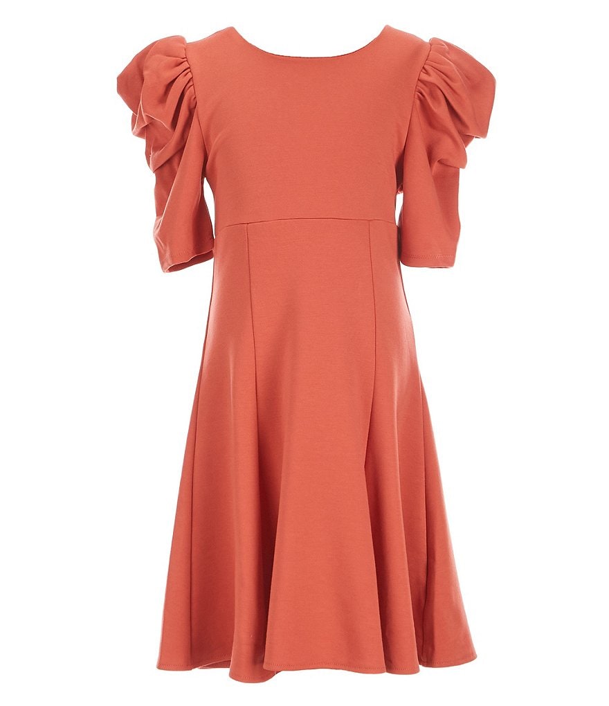 Habitual Big Girls 7-16 Puff Short-Sleeve Flounce Shift Dress