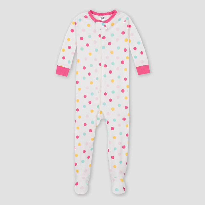 Gerber Baby Girls' 2pk Cat Snug Fit Footed Pajama - Beige/Pink 6M