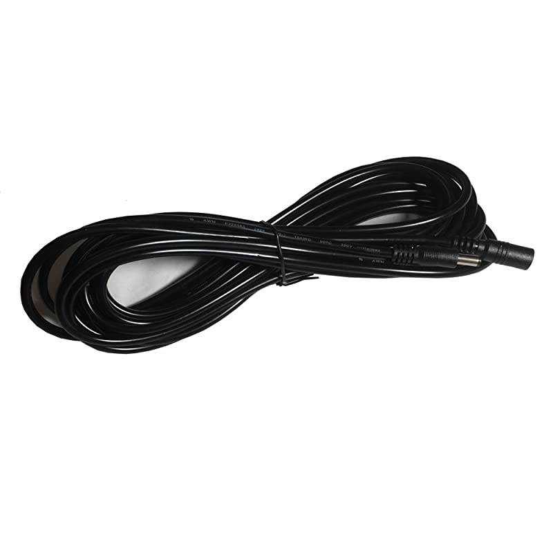 HDCX20T 20ft 21mm x 55mm DC Power Adapter Extension Cable 18AWG Heavy Duty Cord for 12V 24V Wireless Camera LED and More