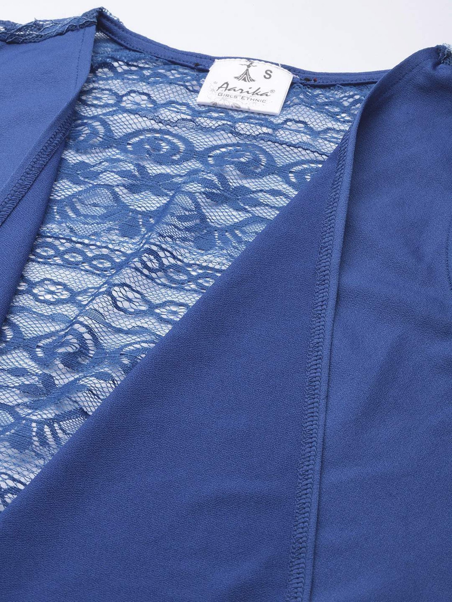 Aarika Blue Plain Shrug