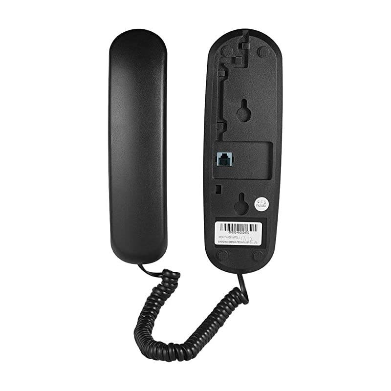 Mini Desktop Corded Landline Phone Fixed Telephone Wall Mountable Supports MutePauseHoldResetFlashRedial Functions for Home Hotel Office Bank Call Center