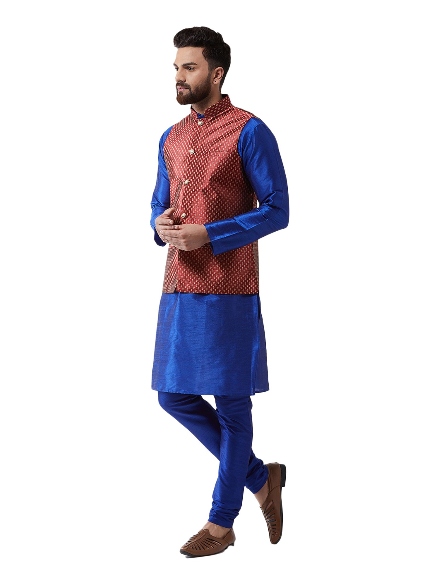 Sojanya Royal Blue & Maroon Printed Suit