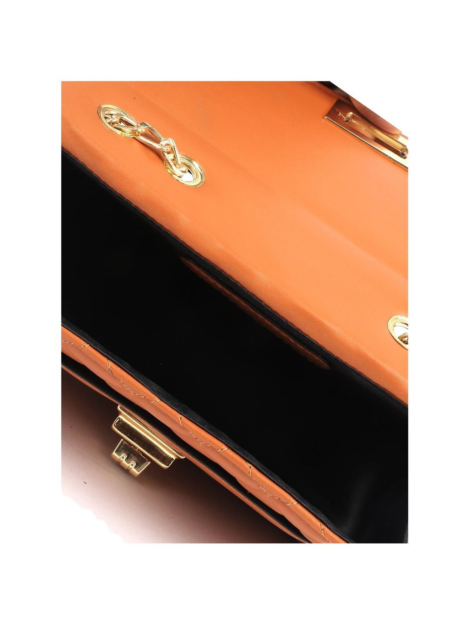 Carlton London Tan Quilted Medium Sling Handbag