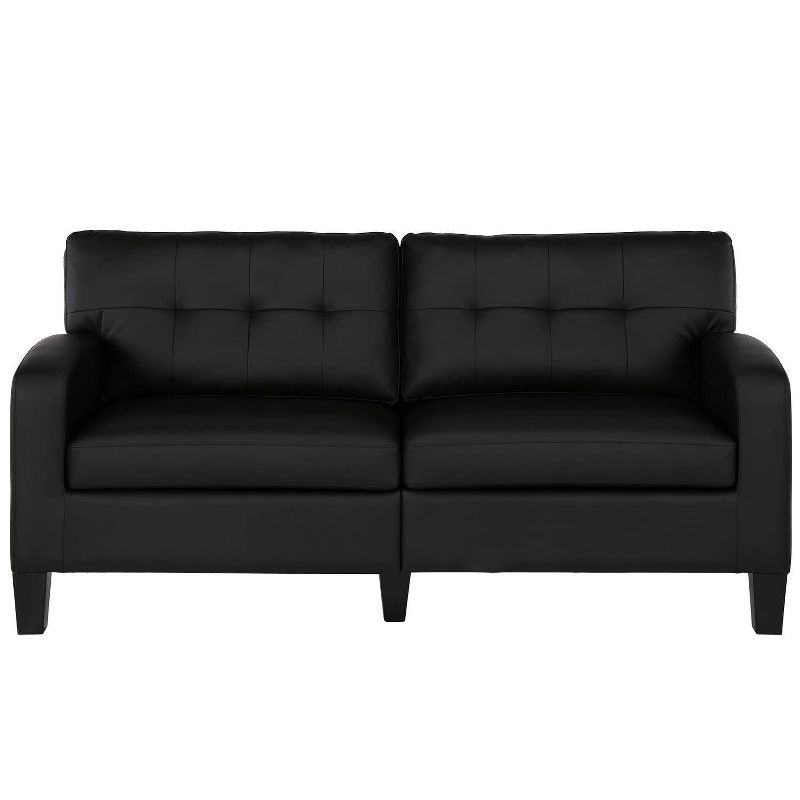 Zakari Faux Leather Modern Sofa with Tufting Black - Dorel Living