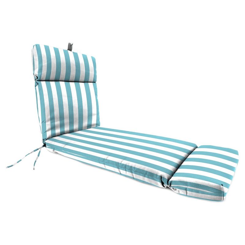 Jordan French Edge Chaise Lounge Cushion - Cabana Stripe Turquoise