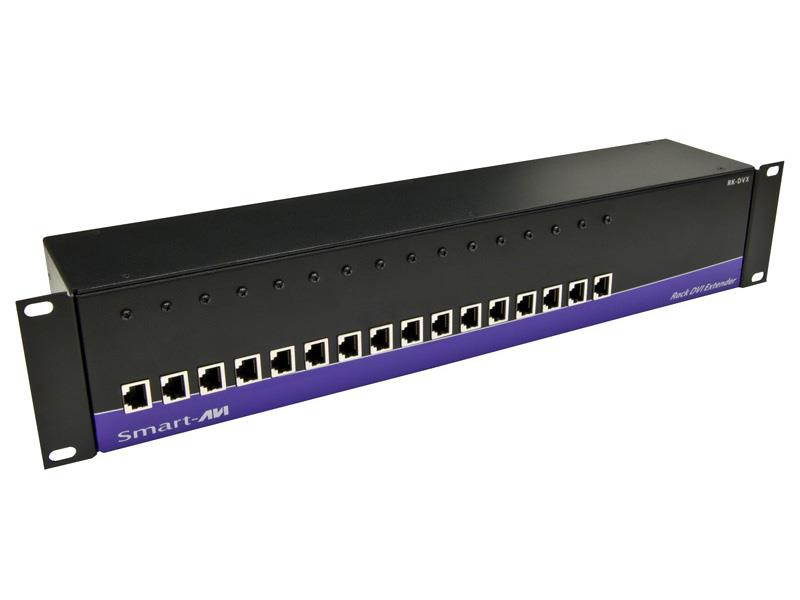 Smart AVI - RK-DVX-RX4S - SmartAVI 4-Port DVI-D Rack Receiver over Cat6 STP - 4 Output Device - 225 ft Range - 4 x