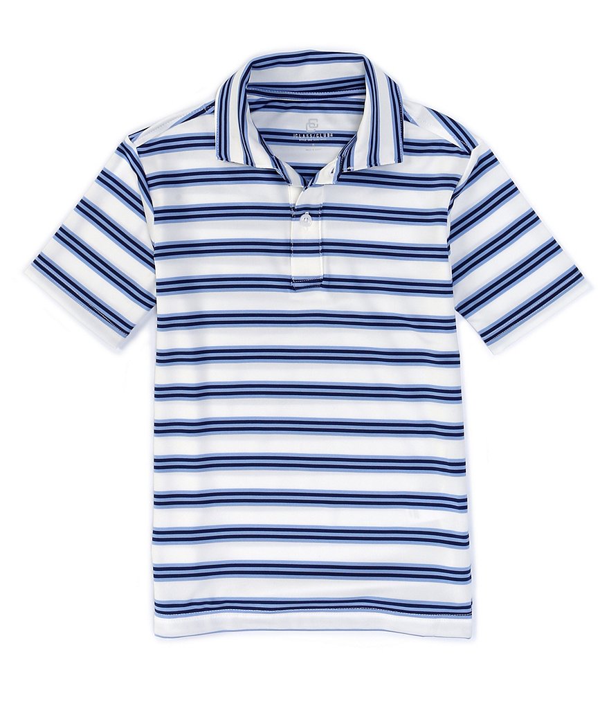 Class Club Big Boys 8-20 Short-Sleeve Multi Color Stripe Synthetic Polo Shirt