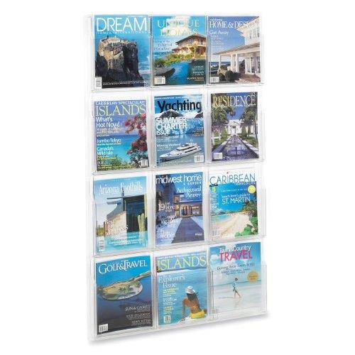 Safco Reveal Clear Literature Displays 12 Compartments 30w x 2d x 49h Clear