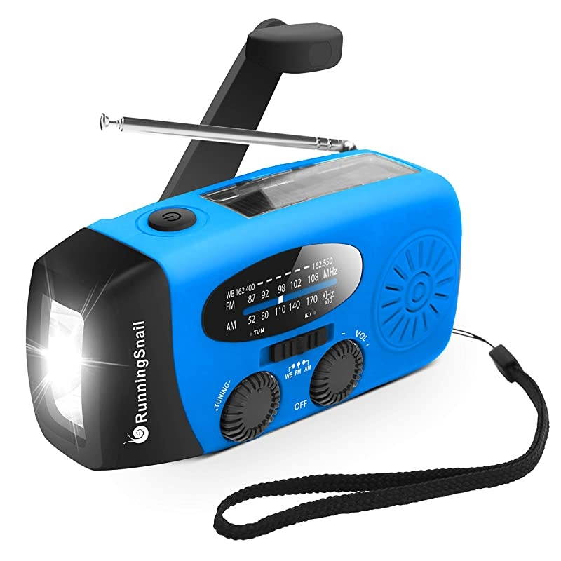 Upgraded Version  Emergency Hand Crank Self Powered AMFM NOAA Solar Weather Radio with LED Flashlight Emergency Power Bank for iPhoneSmartphone 088B