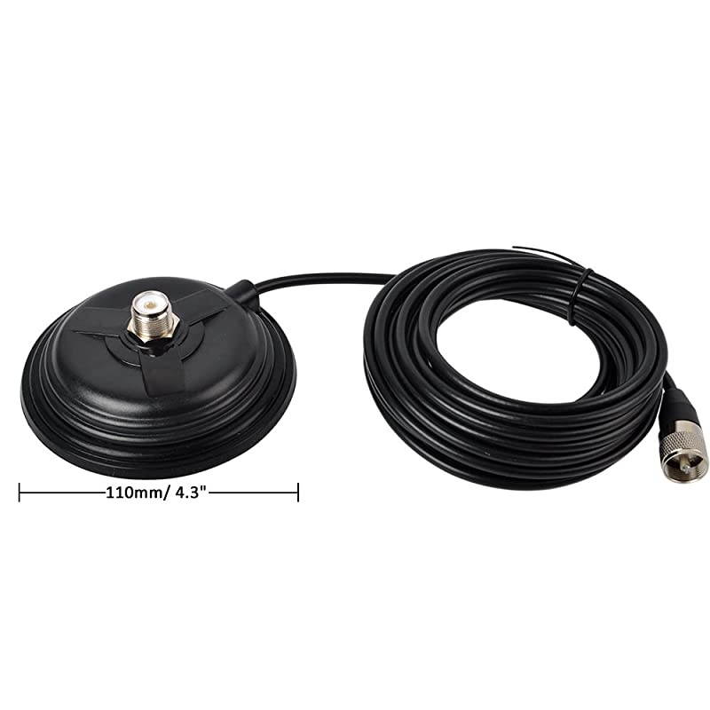 TC110M CBVHFUHFHF Ham Radio Antenna Magnet Mount SO239 Connection Style W5M164ft RG58 Coaxial Cable PL259 Plug