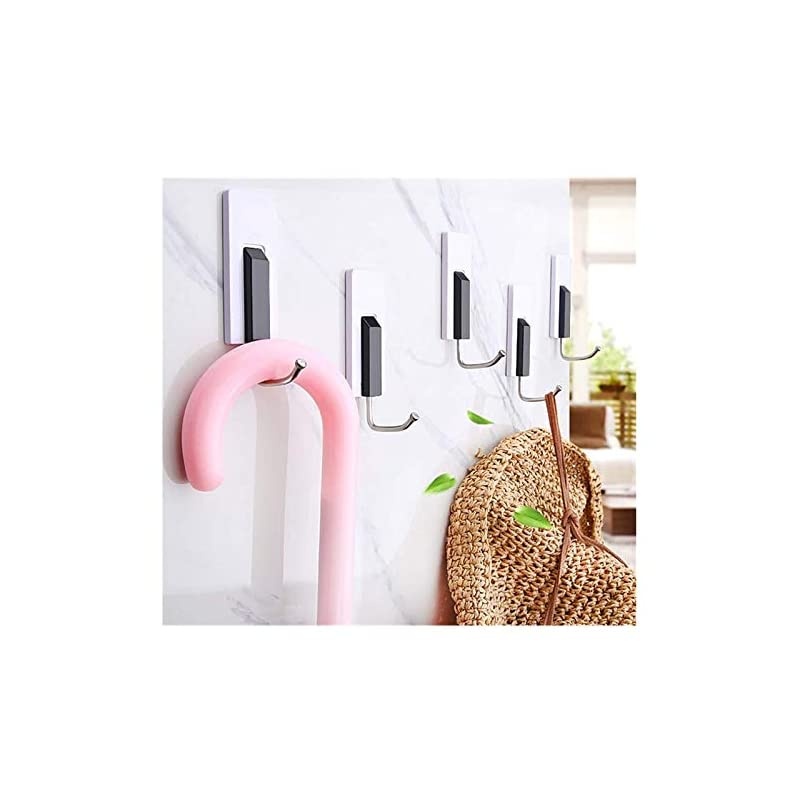 Hooks, Holds up to 6 lbs, Utility Self Wall Hooks ,Design for Home, Kitchen, Bathroom,8 Packs