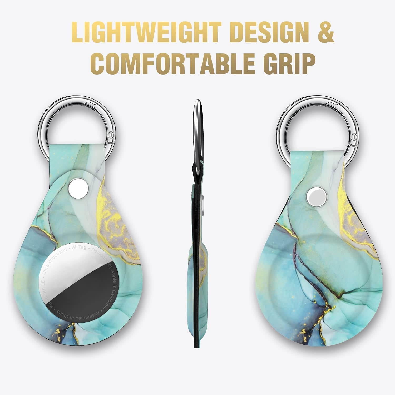 Maxjoy Compatible with AirTag Case, Cute Protective Case with Anti-Lost Keychain Shockproof Scratch Resistant Skin Cover Designed for Apple AirTag Tracker Device Key Phone Finder 2021, Mint Green