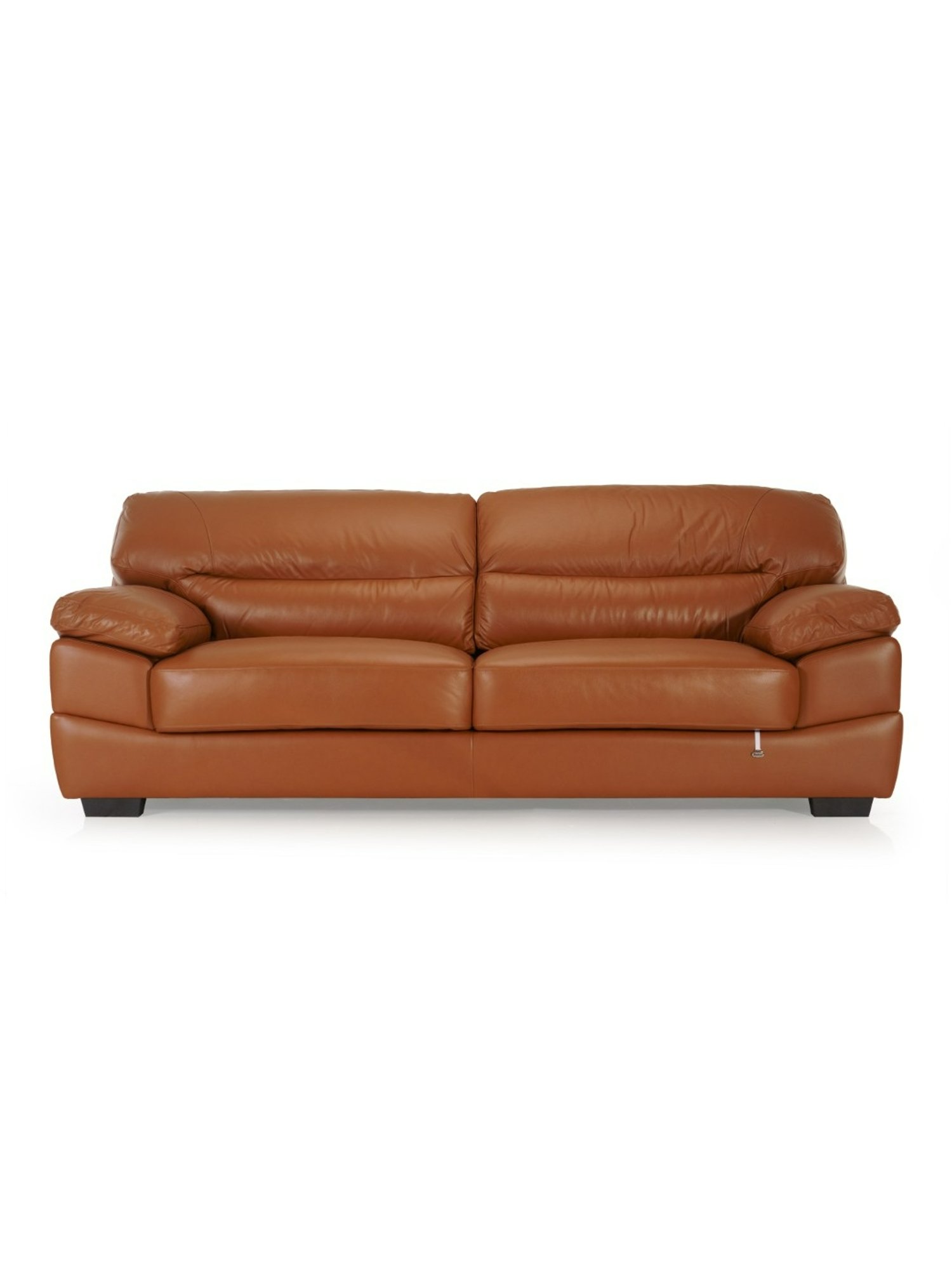 Durian Hensley Contemporary Tan Brown Leather 3 Seater Sofa