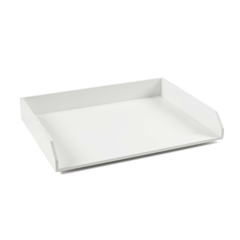 Design Ideas SimpleStructure Stackable Letter Tray - Letter and Document Desk Organization - White, 13.5" x 10.3" x 2.2"