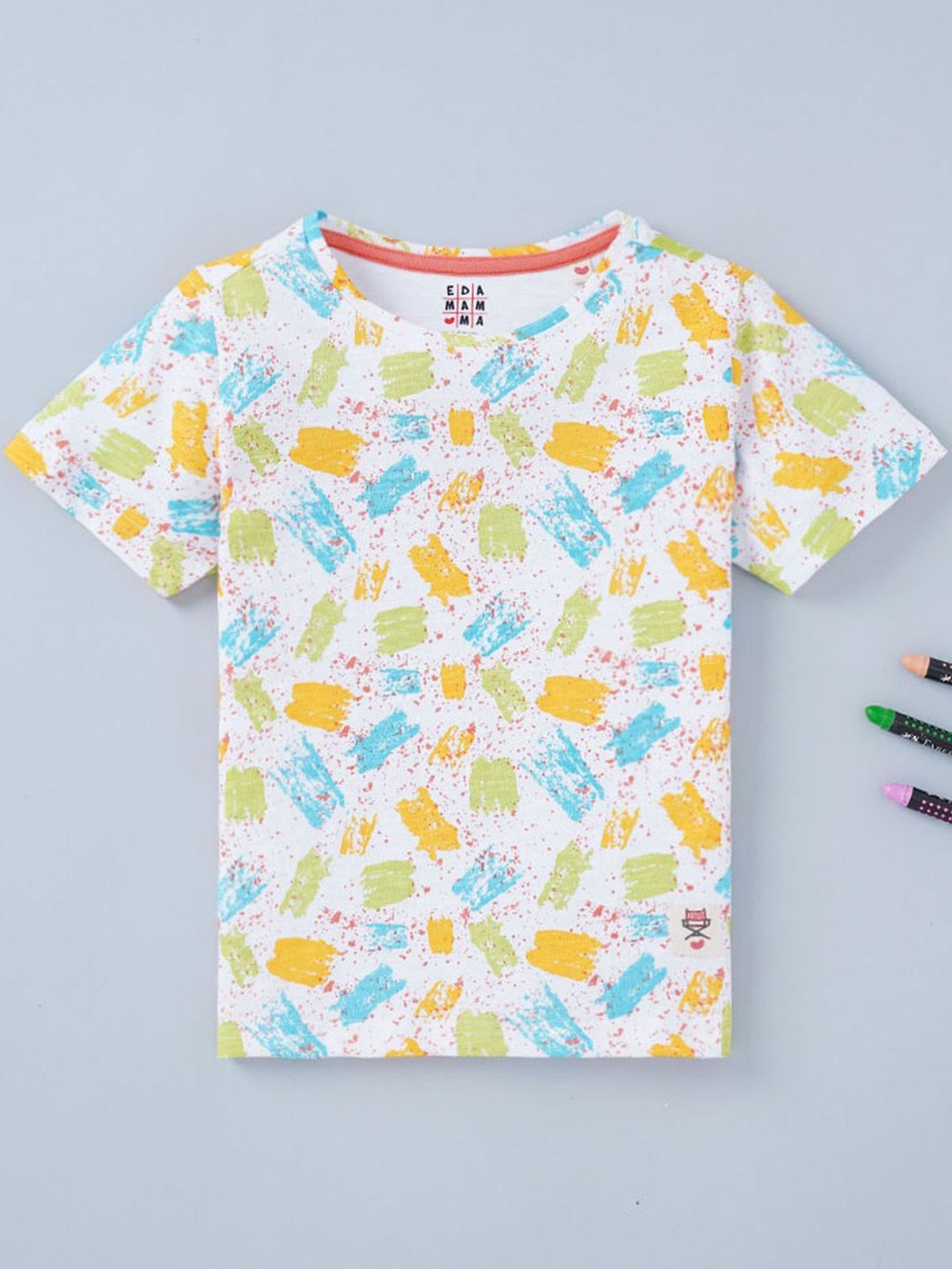 Ed-a-Mamma Kids Multicolor Cotton Printed T-Shirt