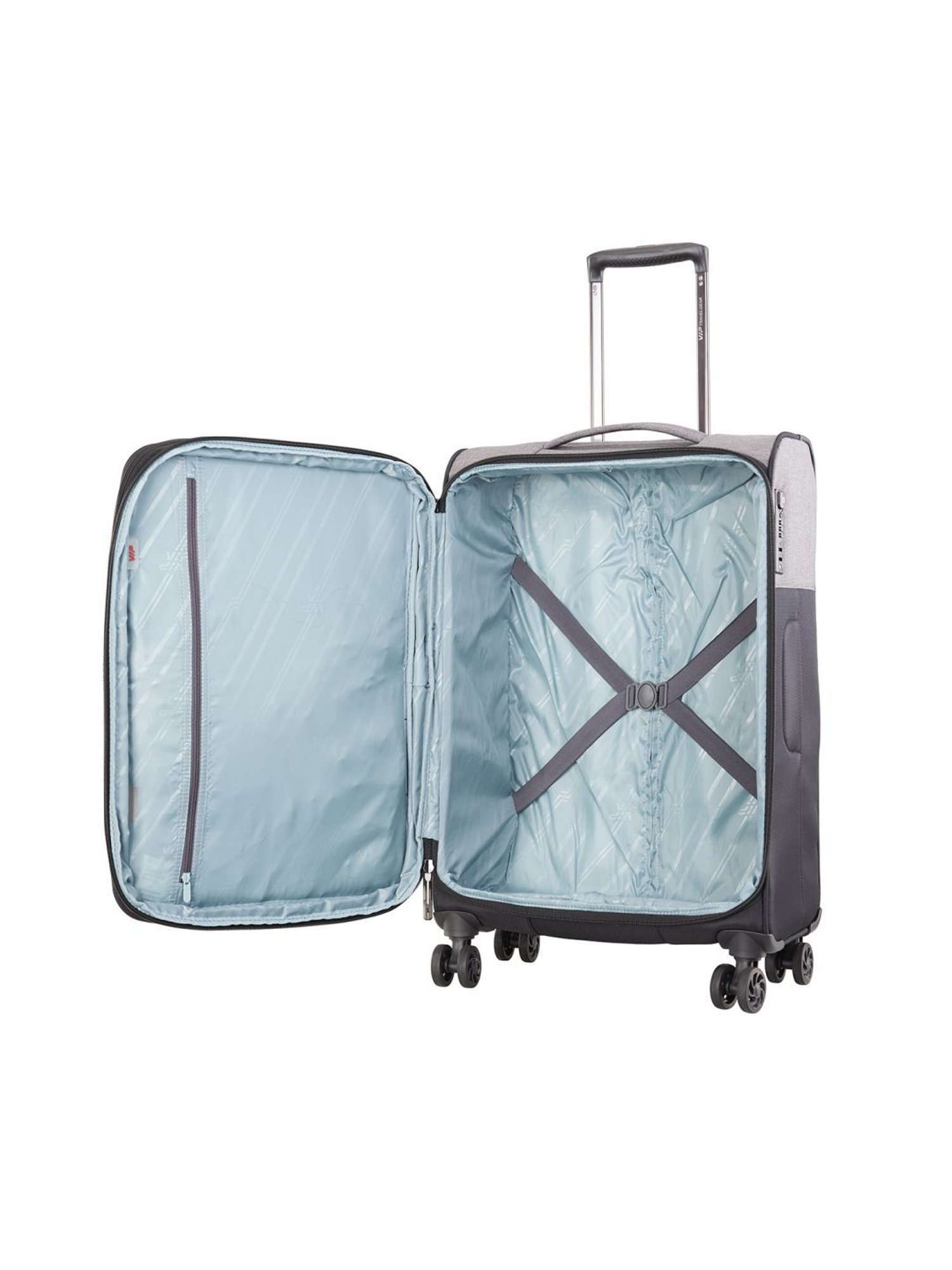 VIP Black 8 Wheels Medium Soft Cabin Trolley Bag 41.5 cm