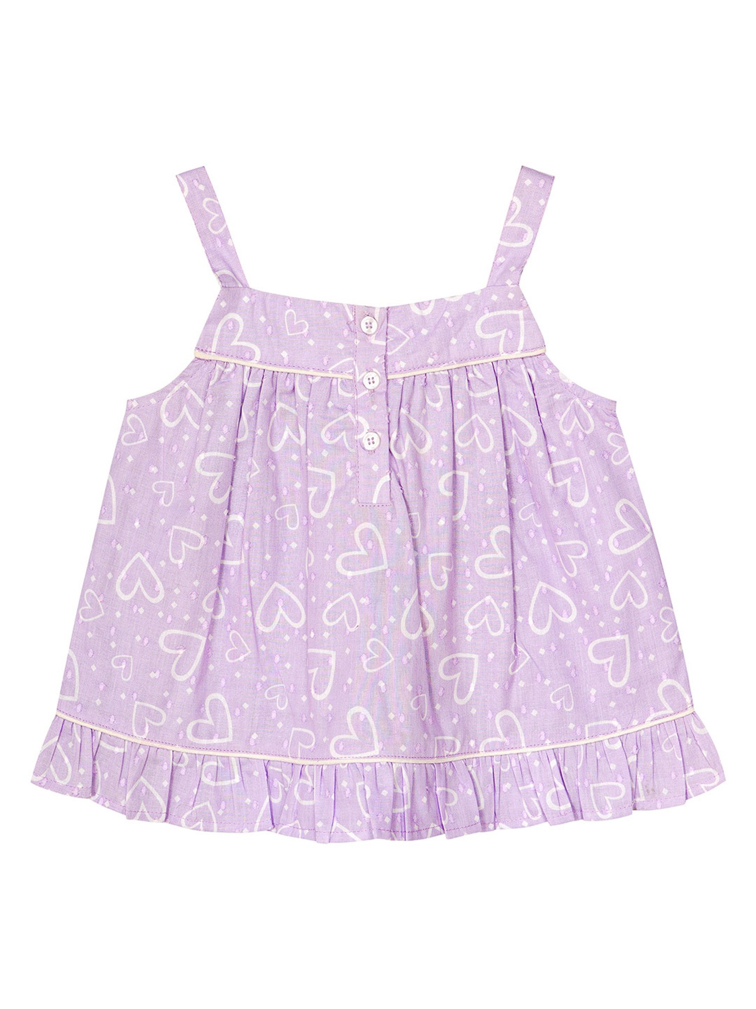 Budding Bees Girls Purple Printed Top with Pyjamas