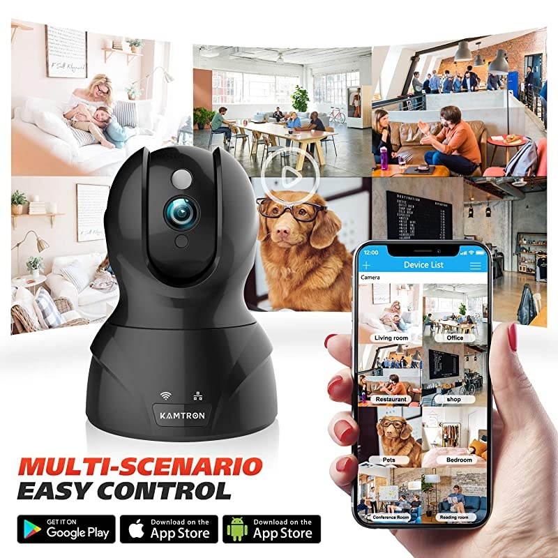 Cameras Pet Cameras for Homes KMATRON 4MP HD WiFi Dog Camera Night Vision PanTiltZoom Motion Detection with 2 Way Audio Cloud Service Available