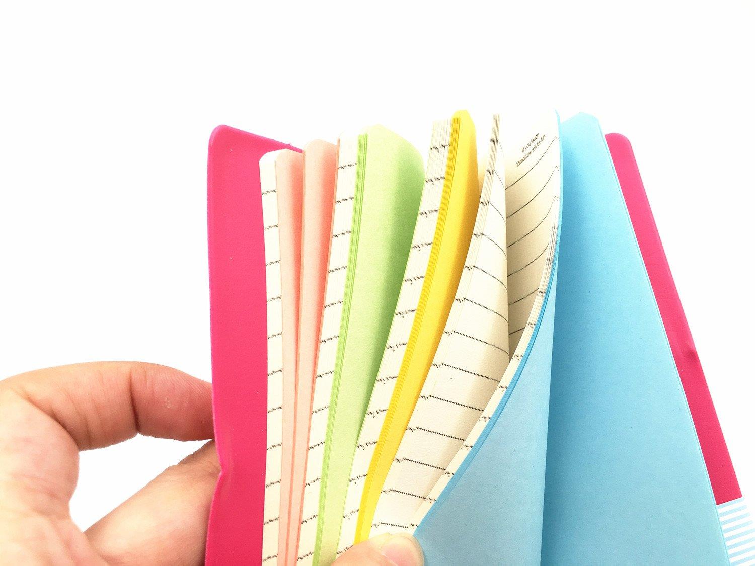 Pocket Notebook Set 4pcs of Pocket Super Mini Smiley Diary Notebooks Memo Note Book 5x3 Inch PU Leather Case Color Random (4 set)