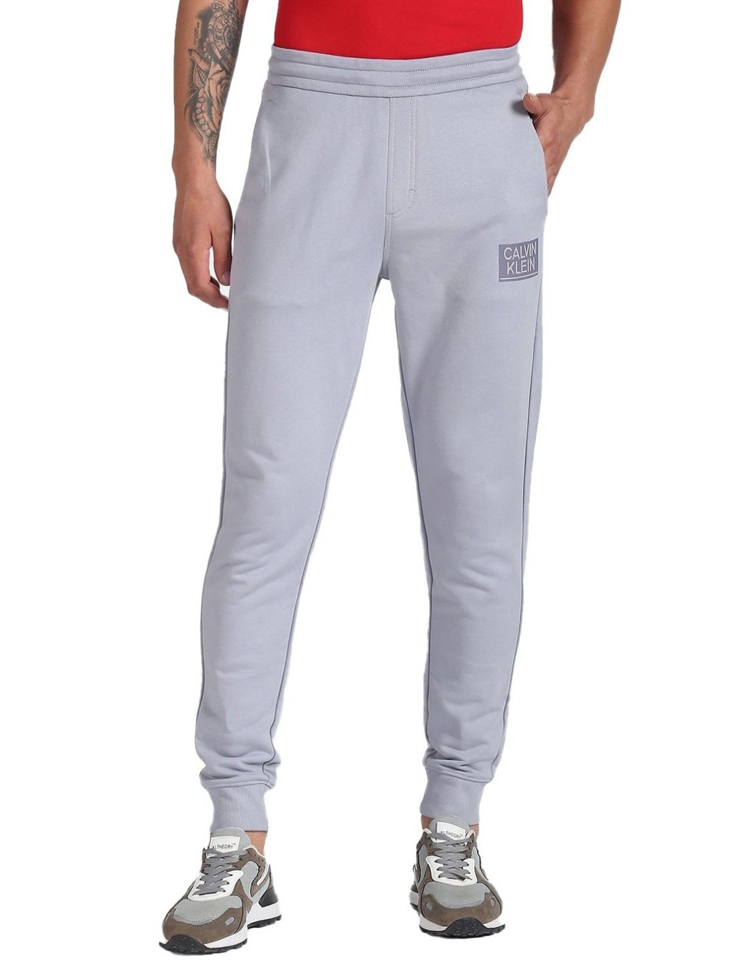 Calvin Klein Dapple Grey Cotton Regular Fit Joggers