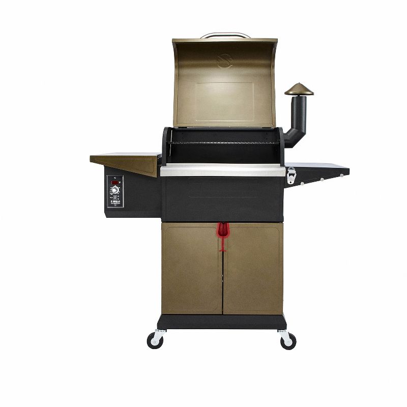 Z GRILLS ZPG-L600D 8 in 1 Wood Pellet Portable Steel Constructed Grill Smoker for Outdoor BBQ Cooking with Digital Temperature Control, Bronze