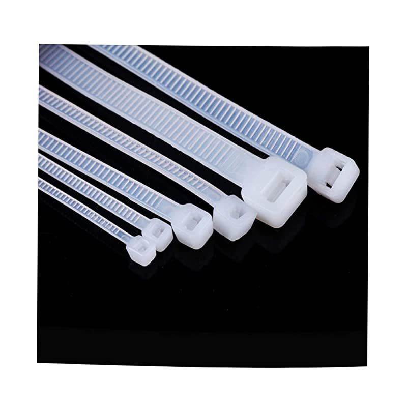 White Cable Zip Ties Premium Nylon Wire Management Ties 50 LB Tensile Strength 8 Inch White 1000 Pack