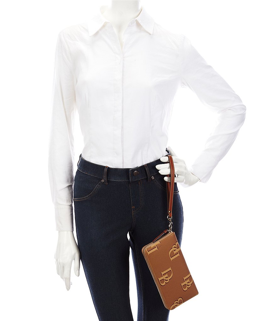 Dooney & Bourke Signature Monogrammed Collection Large Zip Around Wristlet