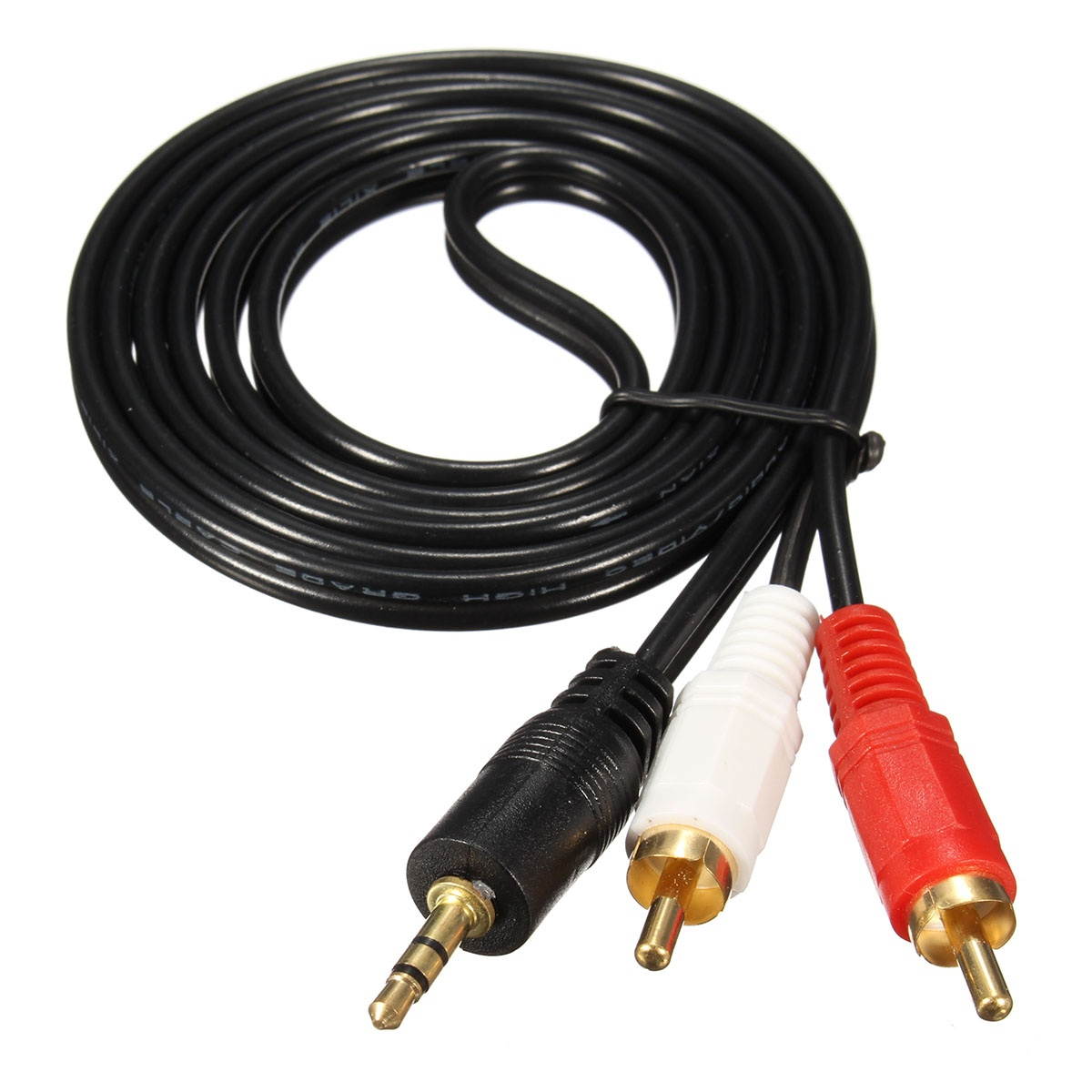 1.5M/3M/5M 3.5mm Male to 2RCA AV Male Stereo Audio Cable AUX Cable 3M