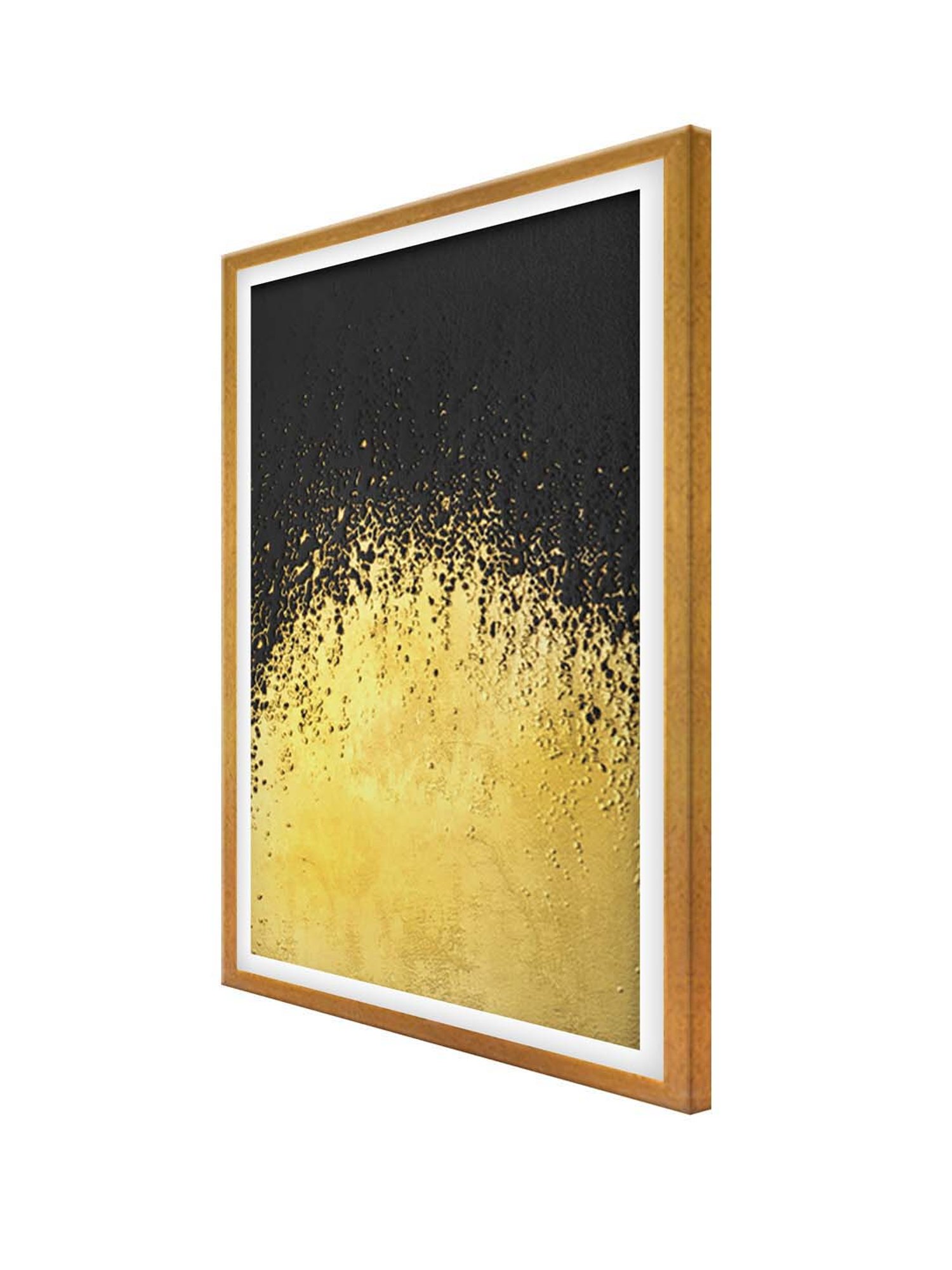 999Store Gold & Black Rustic Printed Canvas Painting