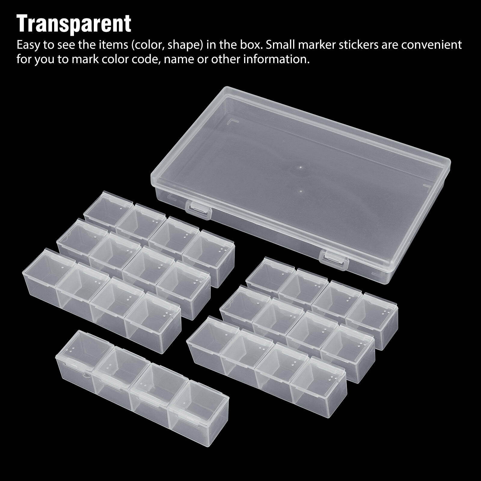 28 Slots Diamond Painting Tool Box Embroidery Geometric Jewelry Storage Case US