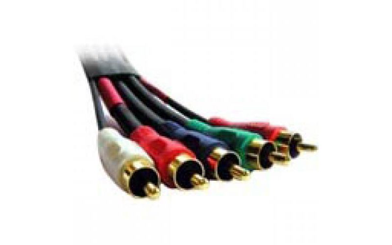 Professional Cable COMP5-06 Component Video/Audio Cable - 6 ft Component A/V Cable - First End: 5 x RCA Male Audio/Video
