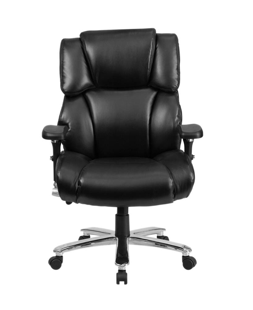 HERCULES Series 24/7 Intensive Use Big & Tall 400 lb. Rated Black LeatherSoft Executive Lumbar Ergonomic Office Chair