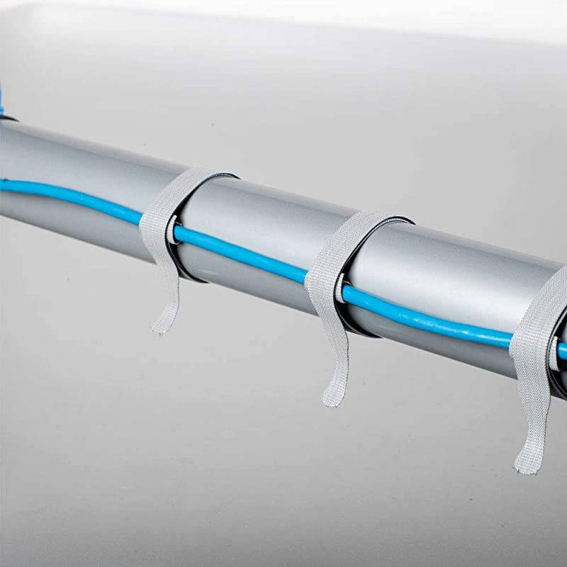 ONE WRAP Thin Ties | Strong Reusable | Perfect for Fastening Wires Organizing Cords | BlackGray 15in x 12Inch | 30 Count