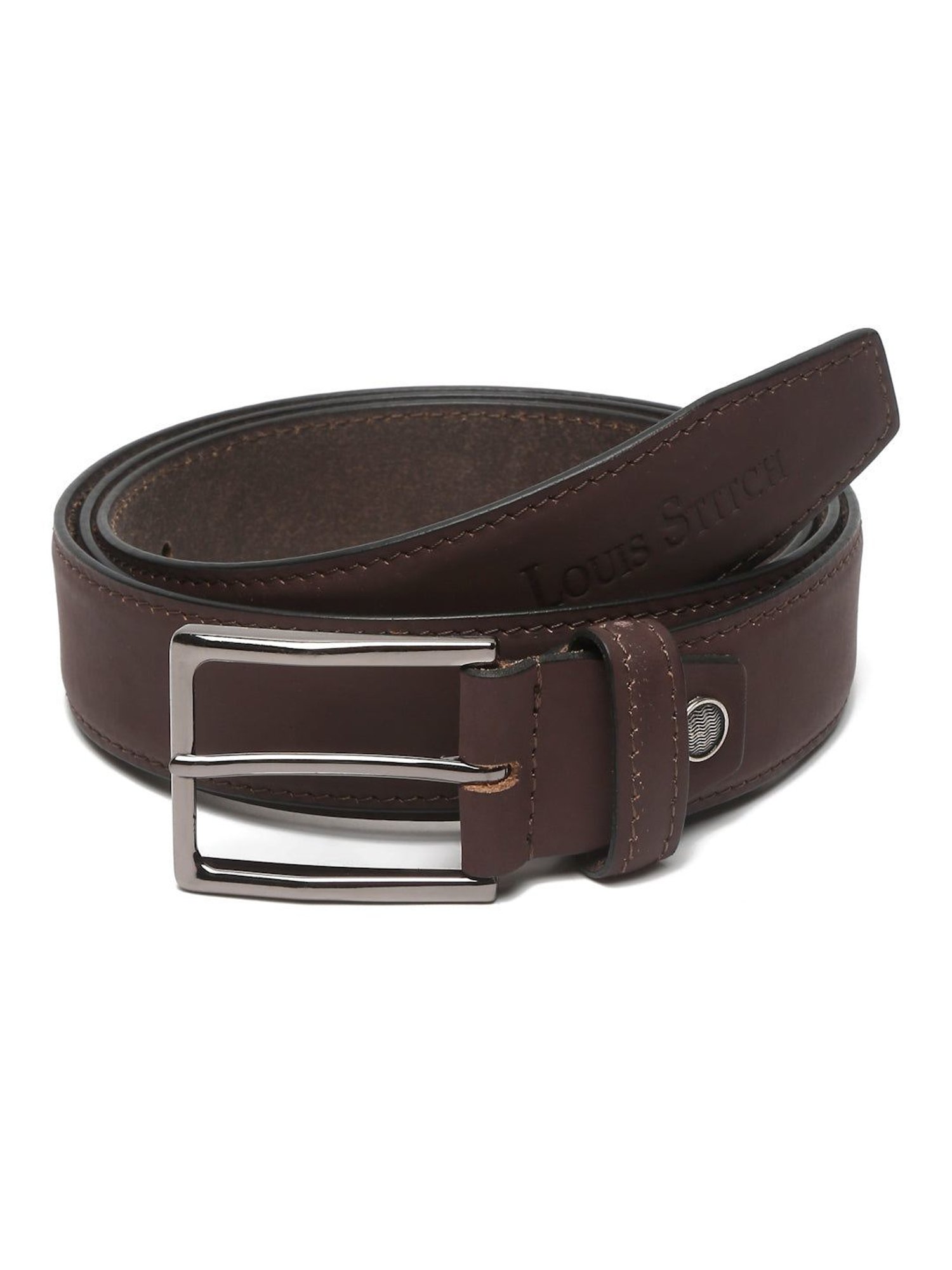 Louis Stitch Brown Leather Casual Belt for Men