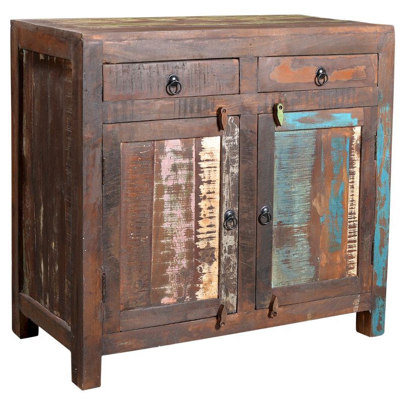 Reclaimed Wood 2-door Sideboard Cabinet - (33H x 35W x 18D )- Natural - Timbergirl