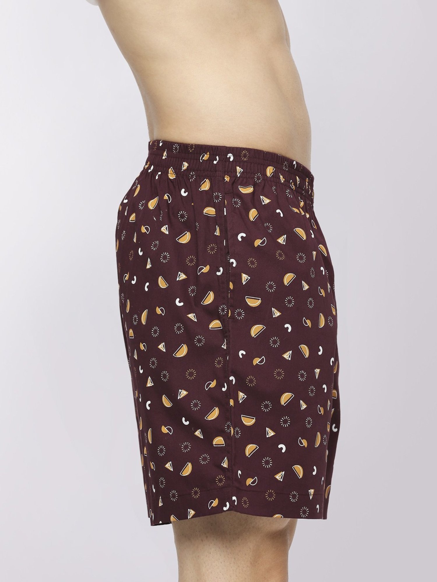 Frenchie Brown Cotton Relaxed Fit Printed Boxers