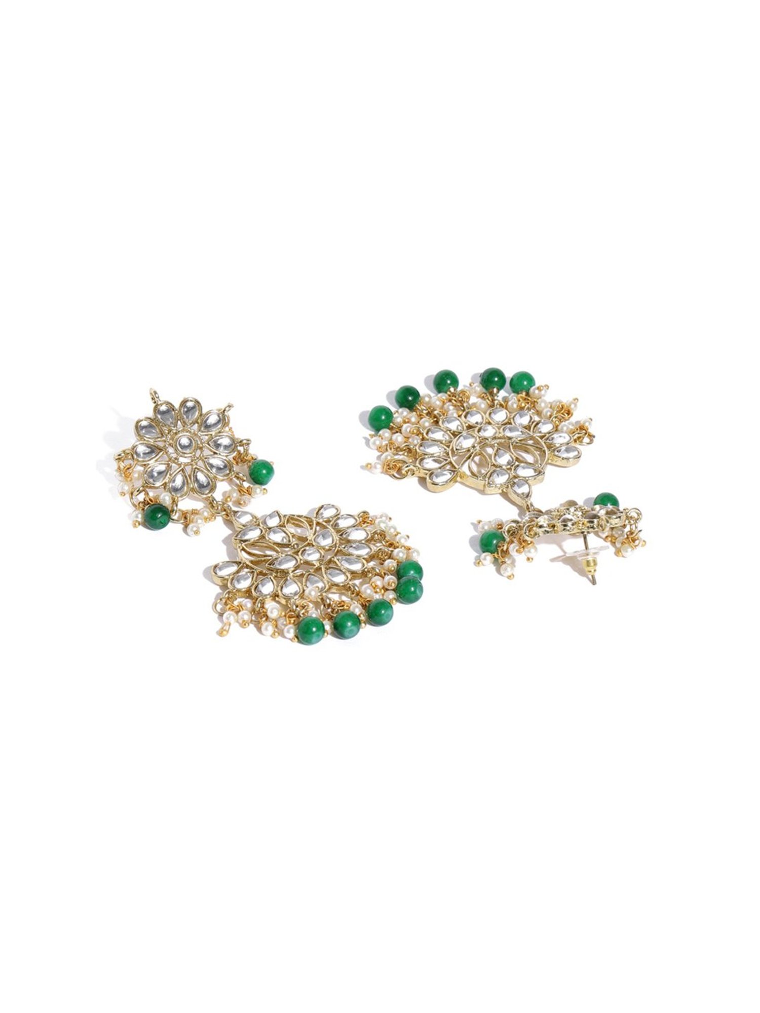 Zaveri Pearls Green & Clear Alloy Necklace Set