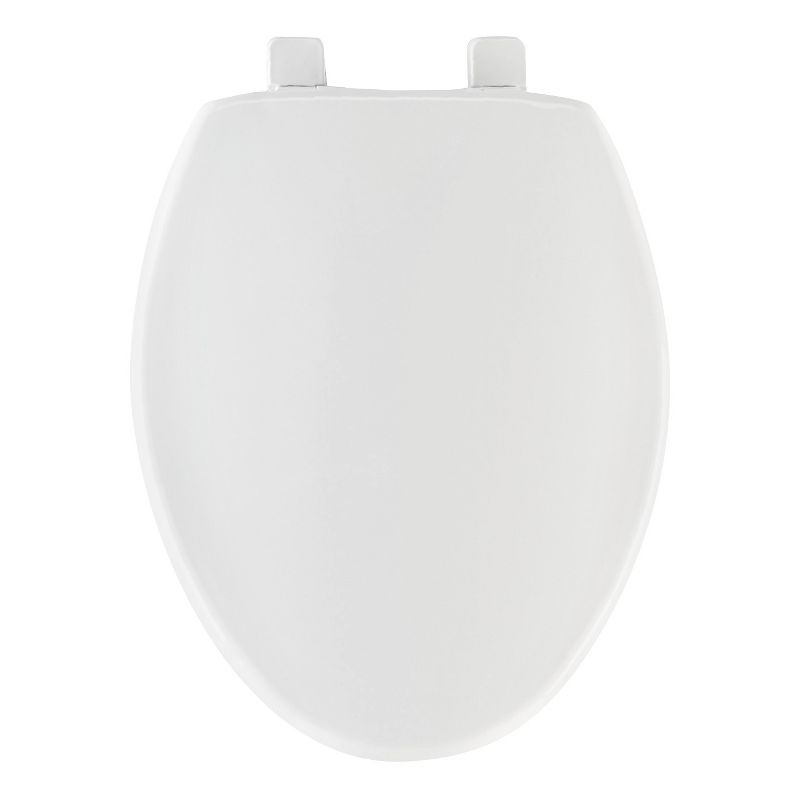 Caswell Never Loosens Elongated Plastic Toilet Seat with Slow Close Hinge White - Mayfair by Bemis