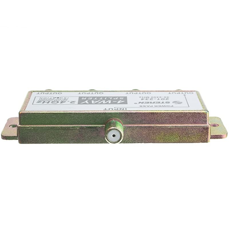 F-Pin (Coax) Splitter, 4 Way, 2 GHz 90dB, 1-DC Passing