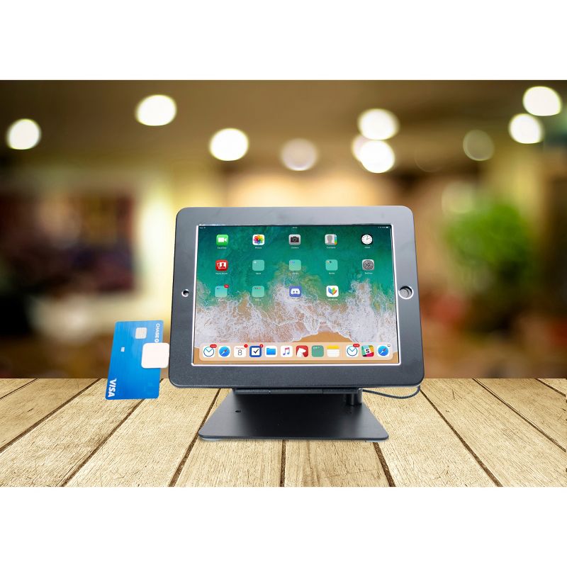 CTA Digital Desktop Anti-Theft Stand Ipad Black Case Rotates 360 Degrees - Black