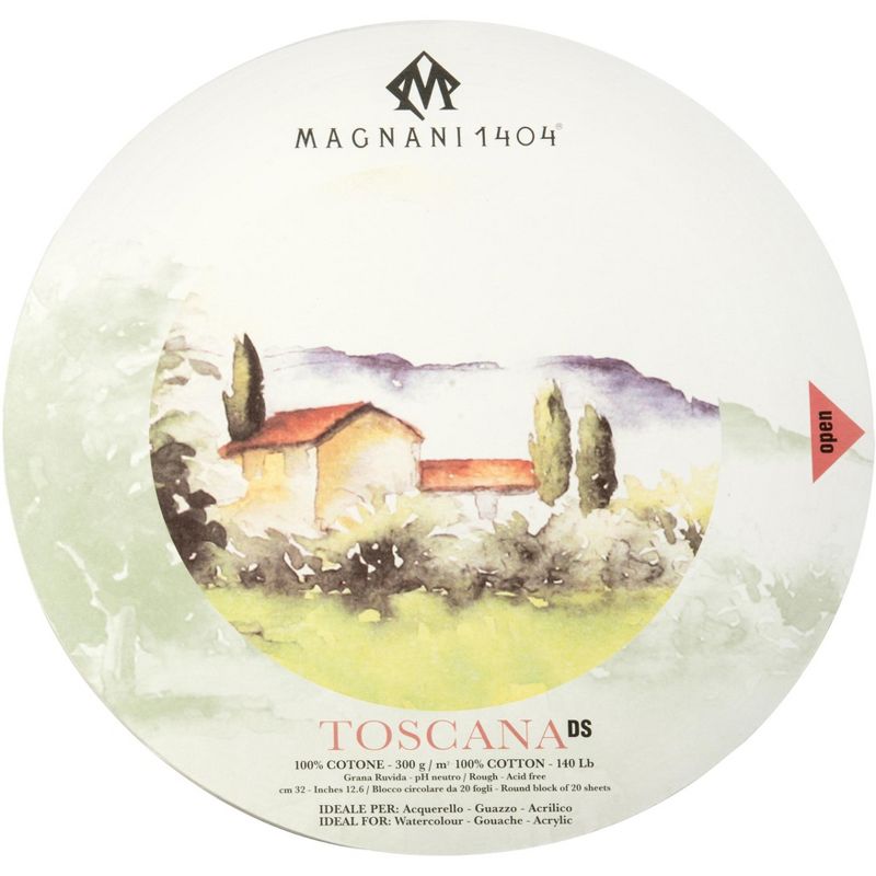 Magnani Aquarello Toscana Round Watercolor Block 12.6"-White 20 Sheets