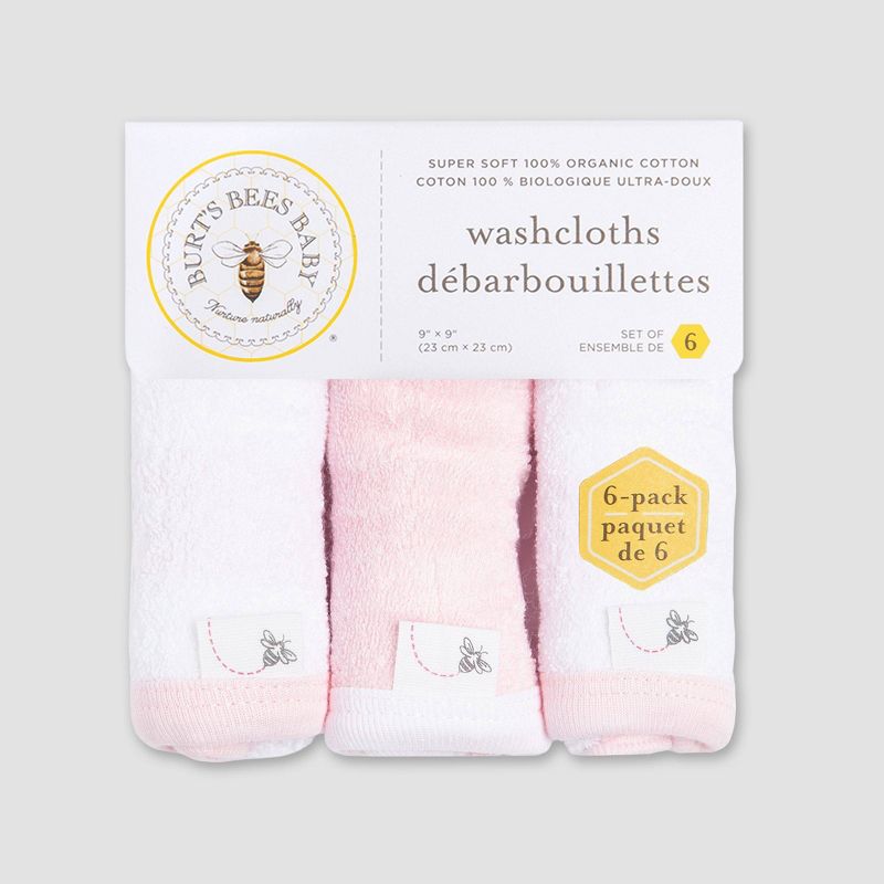 Burt's Bees Baby® Baby Girls' Organic Cotton Washcloth Mitts - Pink Newborn