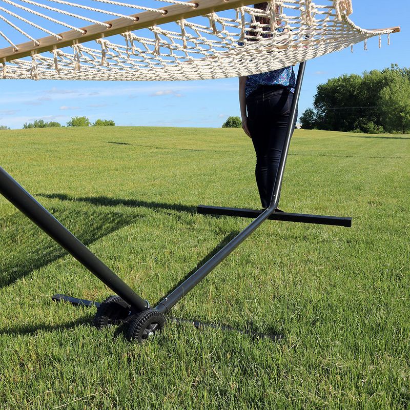 Sunnydaze Portable and Heavy-Duty Design Hammock Stand Mobile Wheel Kit with 6-Inch Diameter Wheels - Black