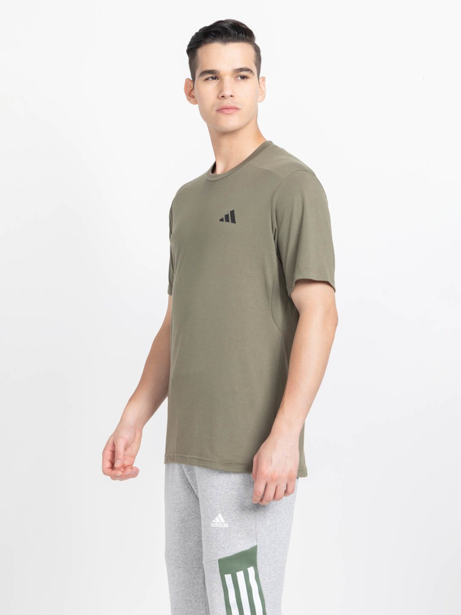Adidas Moss Green Regular Fit Sports T-Shirt