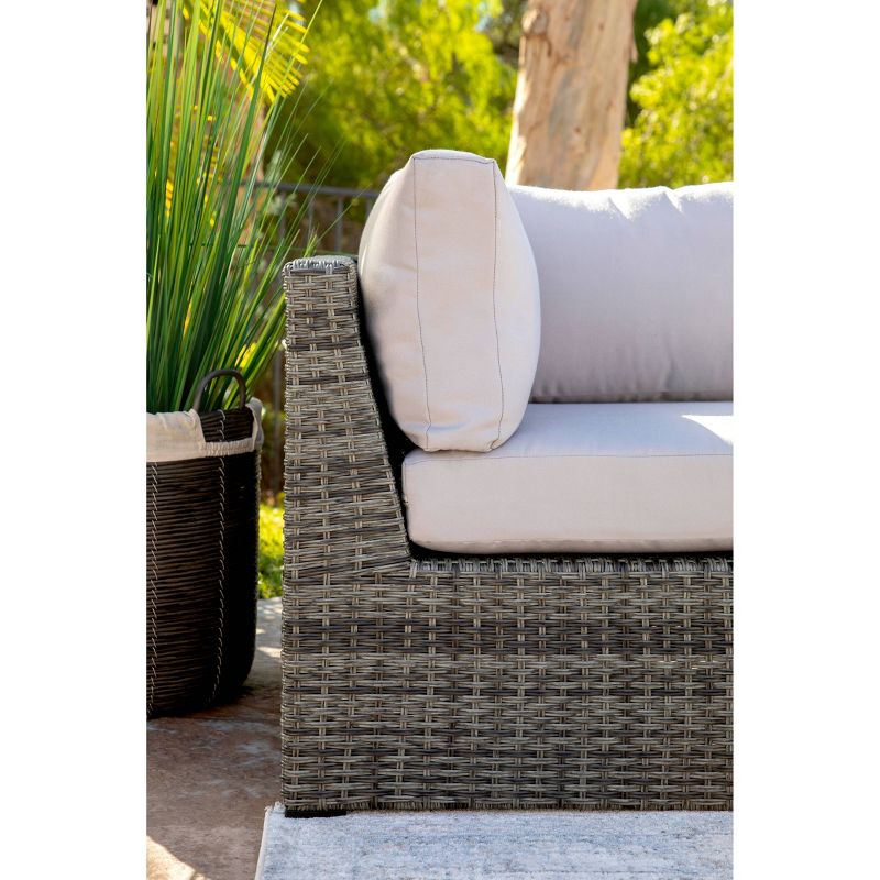 Santa Fe 6pc Outdoor Rattan Sectional Patio Set - Gray - Coaster