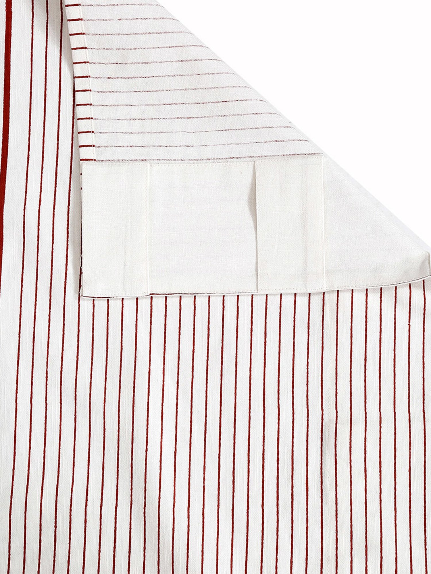Fabindia Home Tejal Red & White Cotton 9 ft Long Door Curtain
