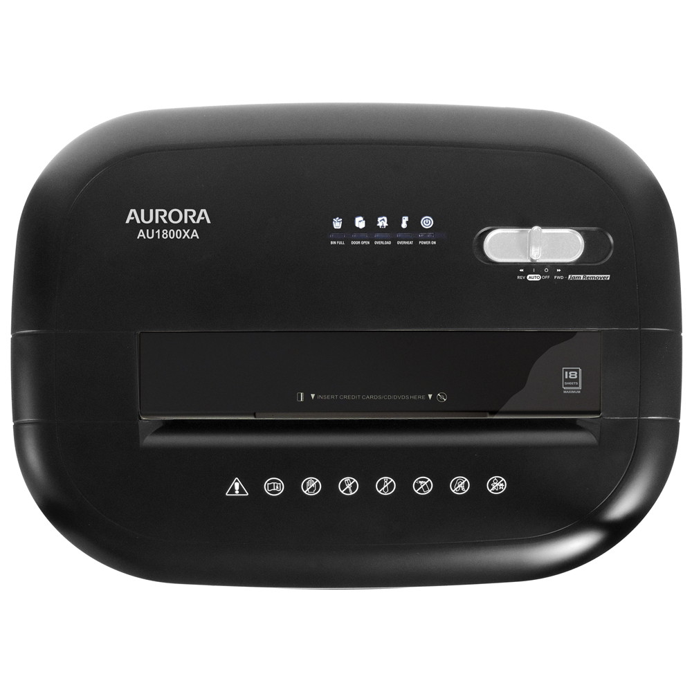 Aurora AU1800XA Anti-Jam 18-Sheet Crosscut Paper/ CD and Credit Card Shredder/ 6-gallon pullout basket 30 Minutes Continuous Run Time