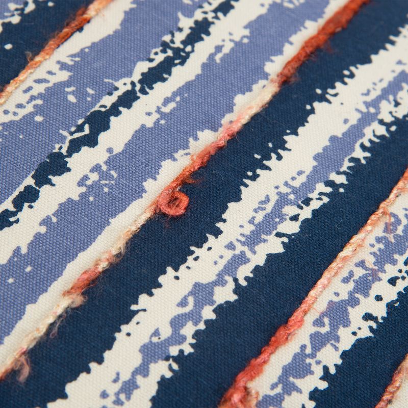 Stripe Decorative Filled Oversize Square Throw Pillow Blue - Rizzy Home